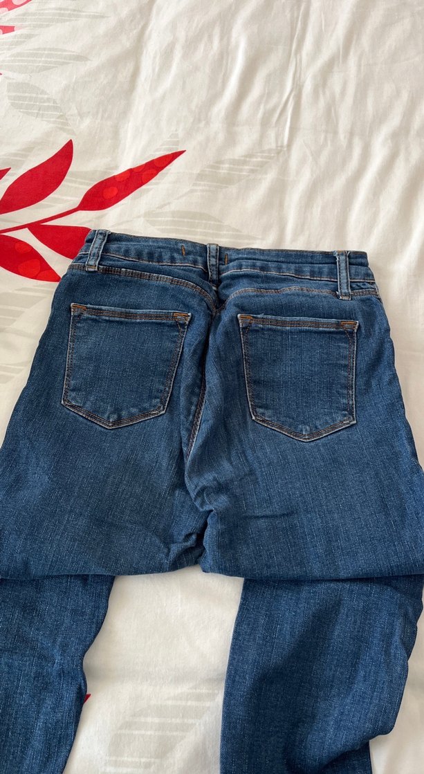 Düğmeli Kadın Midi Boy Denim Jean - Görsel 2