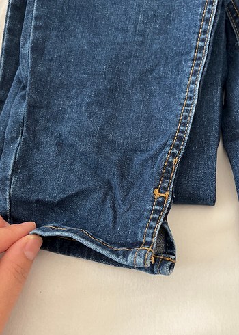 Kadın Mavi Midi Boy Kot Pantolon - Görsel 2