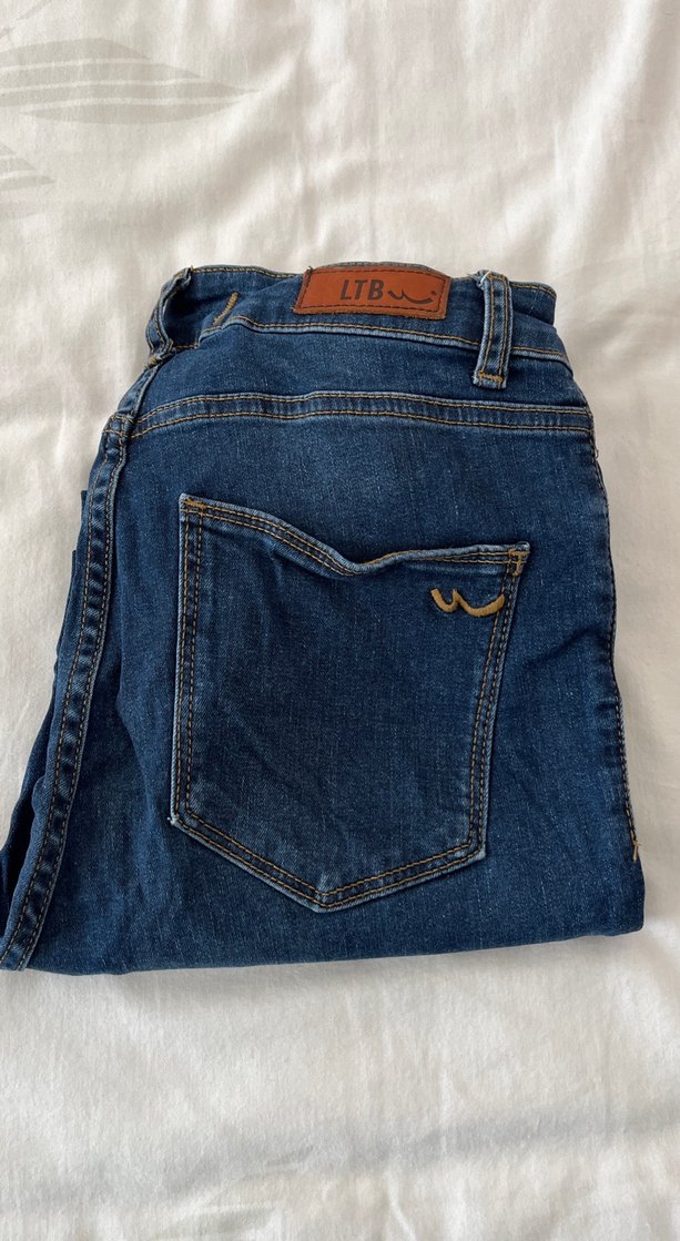 Kadın Mavi Midi Boy Kot Pantolon - Görsel 3