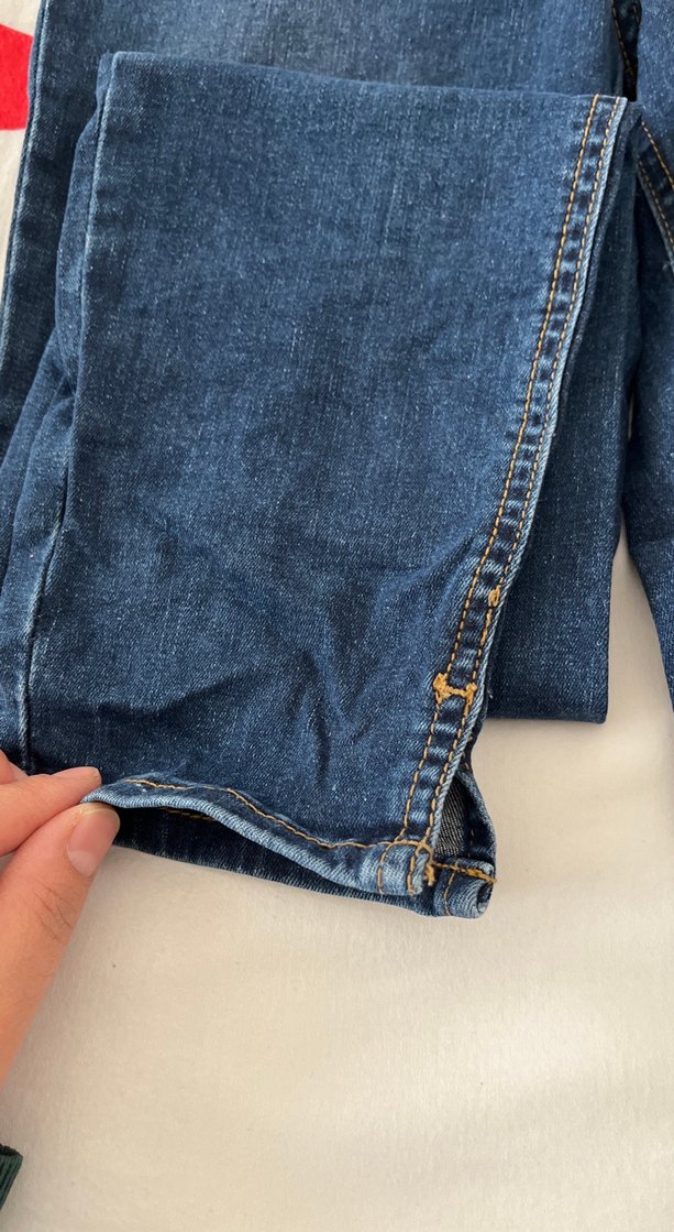 Kadın Mavi Midi Boy Kot Pantolon - Görsel 2