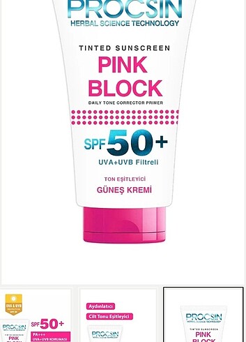  Beden Procsin pink block güneş kremi 