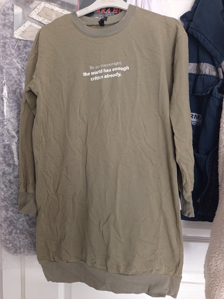 Uzun Kollu, Baskılı Kadın Sweatshirt - Görsel 2