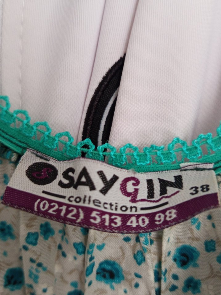 Bohem Desenli Yeşil Uzun Elbise - Görsel 3