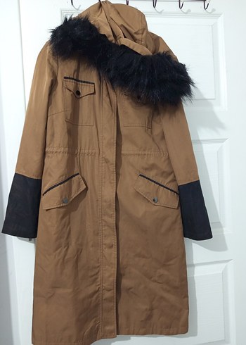 Kahverengi Uzun Kadın Süet Ceket - Görsel 2