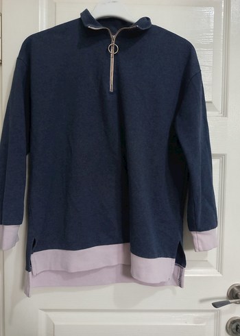 Kadın Gri Yarım Fermuarlı Sweatshirt - Görsel 2