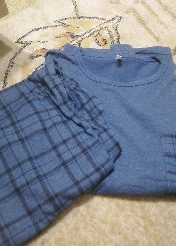 Ekoseli Cep detaylı  Pijama Takımı Uzun Kollu - Görsel 6