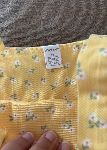 LC Waikiki Sarı Nakışlı Fırfırlı Bohem Elbise