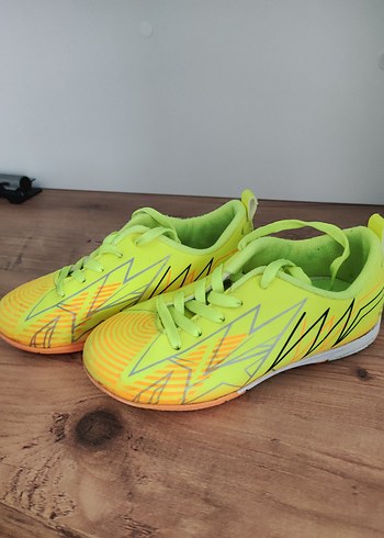 30 Beden sarı Renk Erkek Çocuk Renkli Bağcıklı Spor Ayakkabı krampon
