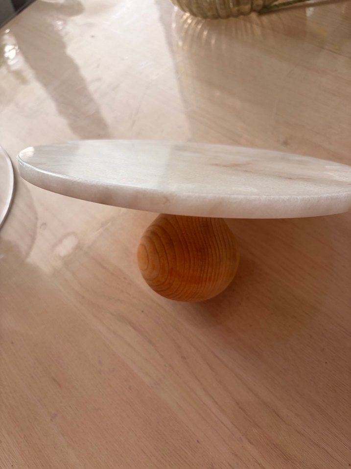 Ahşap Ayaklı Cam Kapaklı Kek Standı - Görsel 3