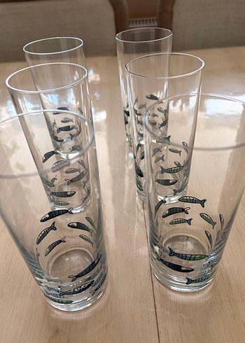 Rakle Foca 6'lı Mavi Balık Desenli Bardak Seti - Görsel 3