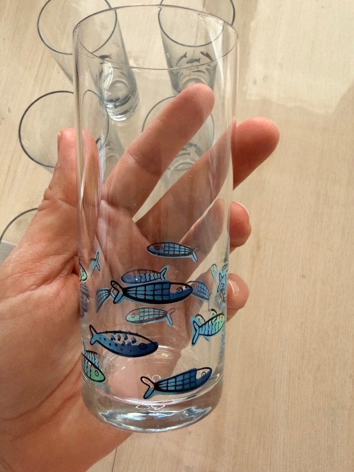 Rakle Foca 6'lı Mavi Balık Desenli Bardak Seti - Görsel 2