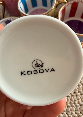 Renkli Noktalı 6'lı Kahve Fincanı ve Tabak Seti - Görsel 8