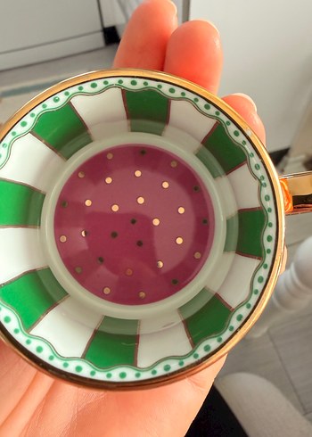 Renkli Noktalı 6'lı Kahve Fincanı ve Tabak Seti - Görsel 6