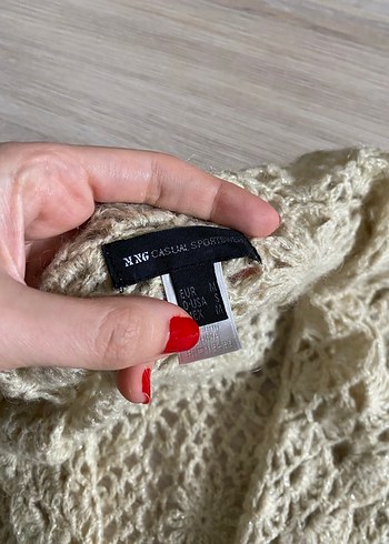 Bej Örgü Kadın Mini Hırka - Görsel 4