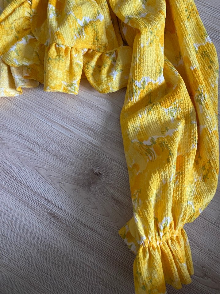 Sarı Bohem Fırfırlı Bluz - Görsel 2