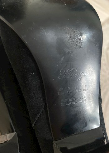 Mango siyah süet topuklu bot - Görsel 5