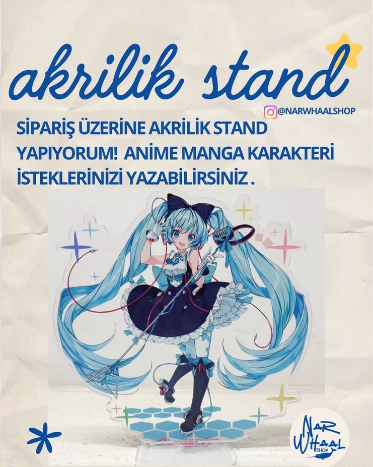 Hatsune Miku Akrilik Figür 10cm - Görsel 2