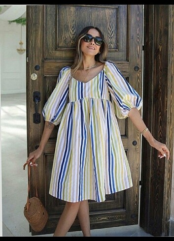 On Fashion Lastikli balon elbise