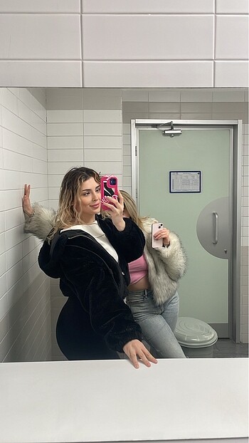 Pull and bear peluş mont