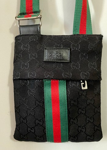 Gucci Orijinal Siyah Baskılı Omuz Çantası GG Kanvas