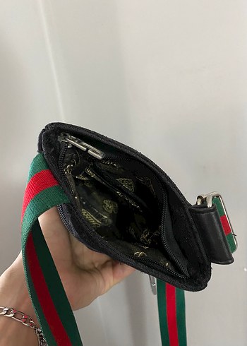 Beden siyah Renk Gucci Orijinal Siyah Baskılı Omuz Çantası GG Kanvas