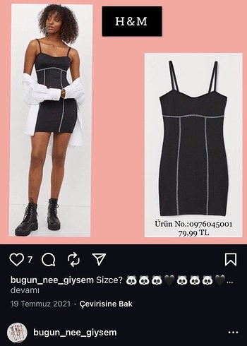 H&M Siyah mini elbise