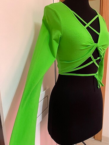 xs Beden yeşil Renk Yeşil Crop bluz