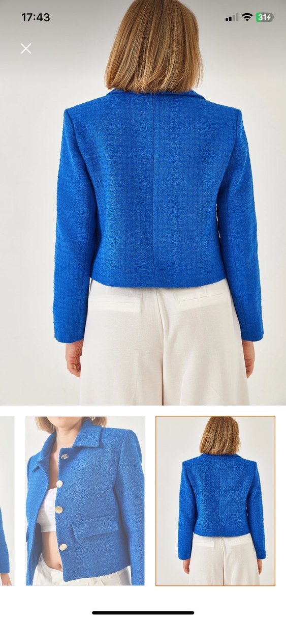 Tüvit crop ceket - Görsel 2