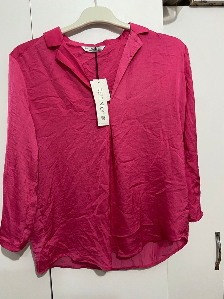 Stradivarius pembe gömlek - Görsel 4