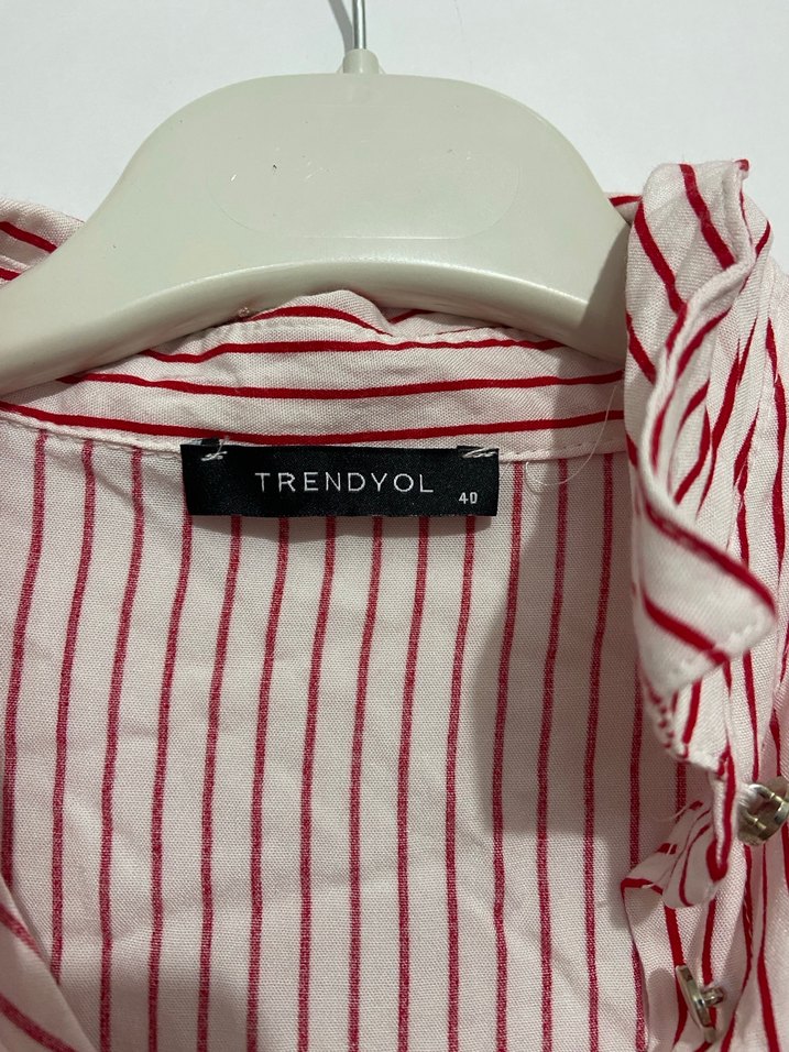 Çizgili Kadın Gömlek - Görsel 2