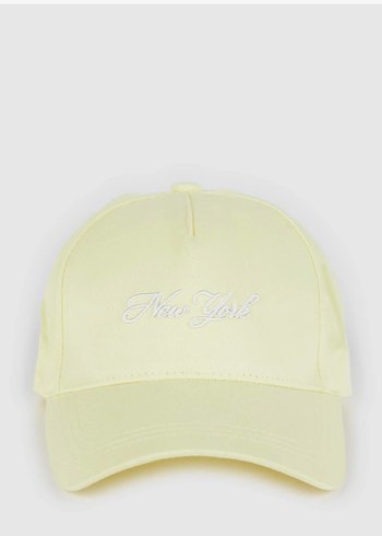 Sarı Pamuklu Kadın Şapka - Görsel 2