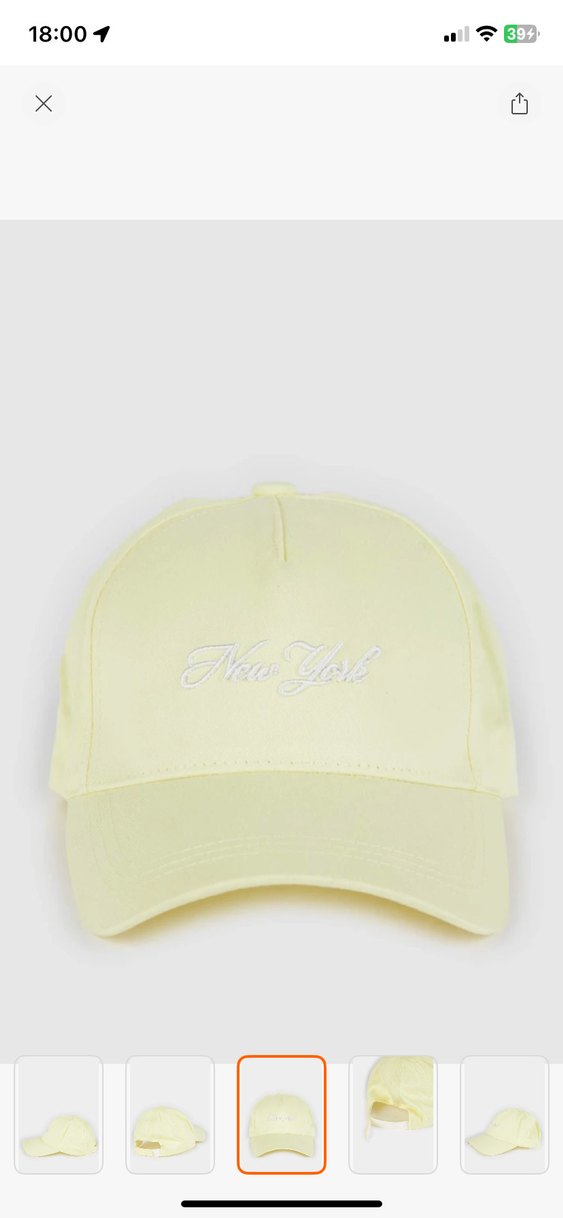 Sarı Pamuklu Kadın Şapka - Görsel 2