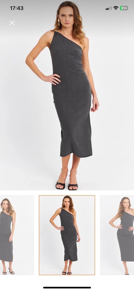 Omuz aksesuarlı kolsuz mide elbise - Görsel 2