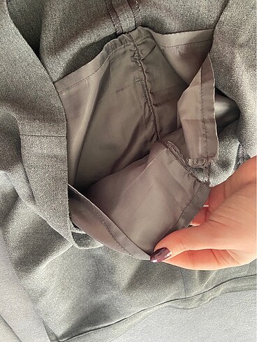 Zara Yırtmaçlı gri mini etek