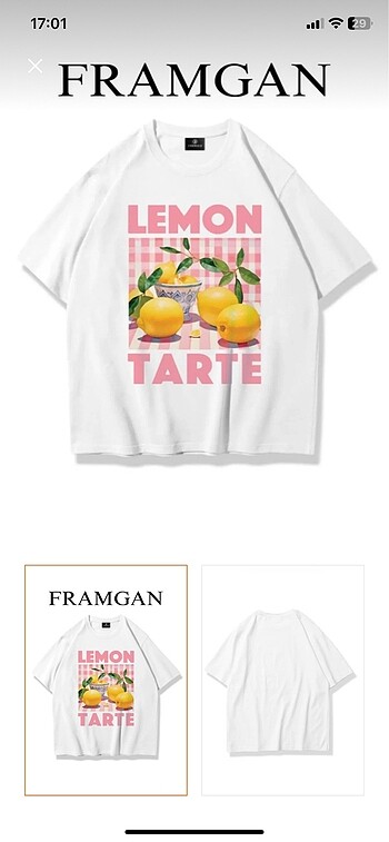 Limon baskılı tişört
