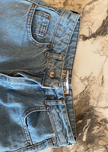 34 Beden mavi Renk Mavi Bol Kesim Midi Boy Denim Kadın Jean