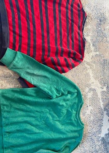 9 Yaş Beden Erkek Çocuk Renkli ve Yeşil Sweatshirt
