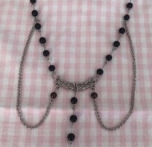 Diğer Sıfır melek kanatlı rosary kolye