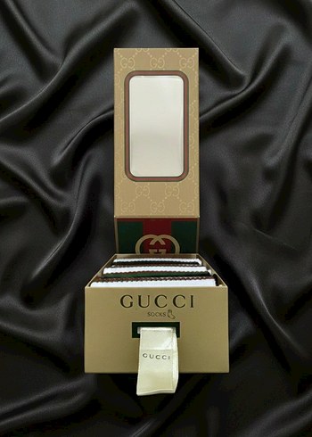GUCCİ 3 İPLİK DİKİŞLİ UZUN ÇORAP 6'LI - Görsel 2