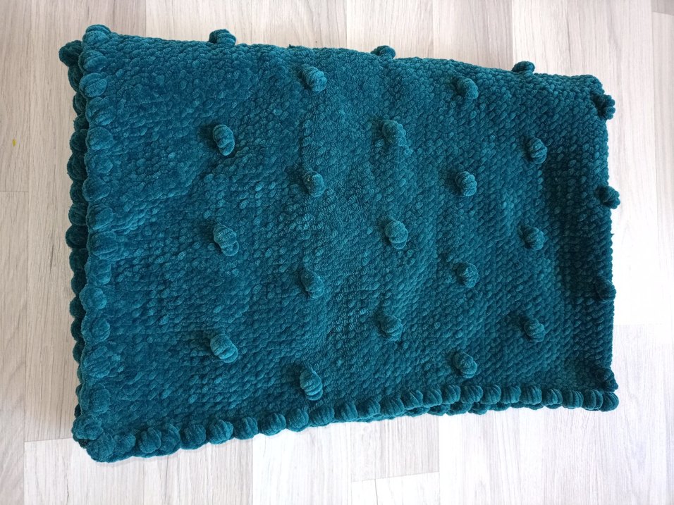 yeşil Nakışlı Örgü Çocuk Battaniyesi - Görsel 3