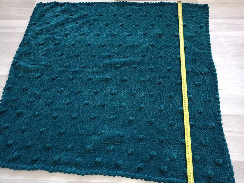 yeşil Nakışlı Örgü Çocuk Battaniyesi - Görsel 5