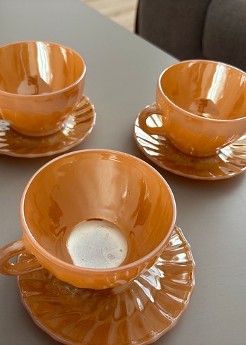 Vintage retro antika 3 lü nescafe fincan takımı