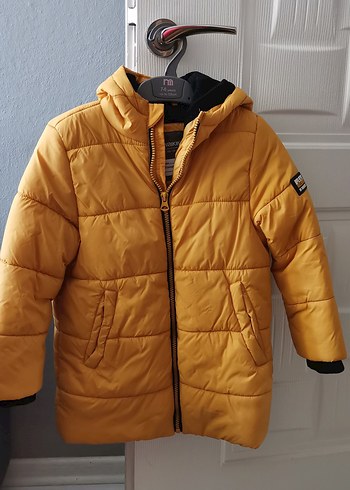 Parlak Sarı Fermuarlı Erkek Çocuk Mont