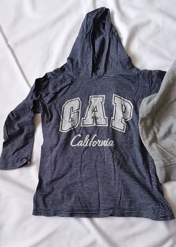 Erkek Gri Kapüşonlu Sweatshirt GAP California - Görsel 2