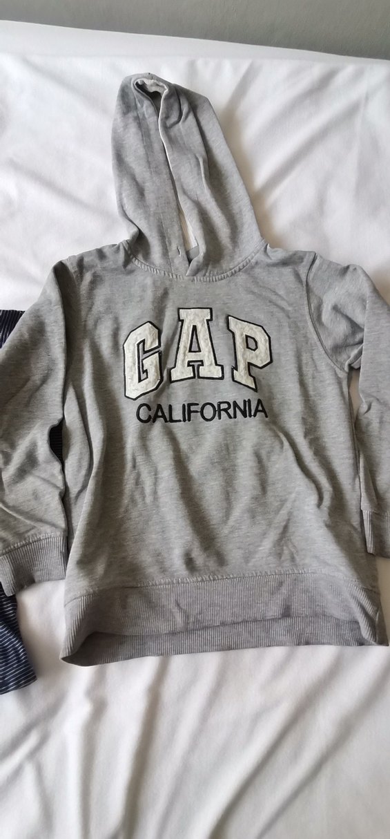 Erkek Gri Kapüşonlu Sweatshirt GAP California - Görsel 3