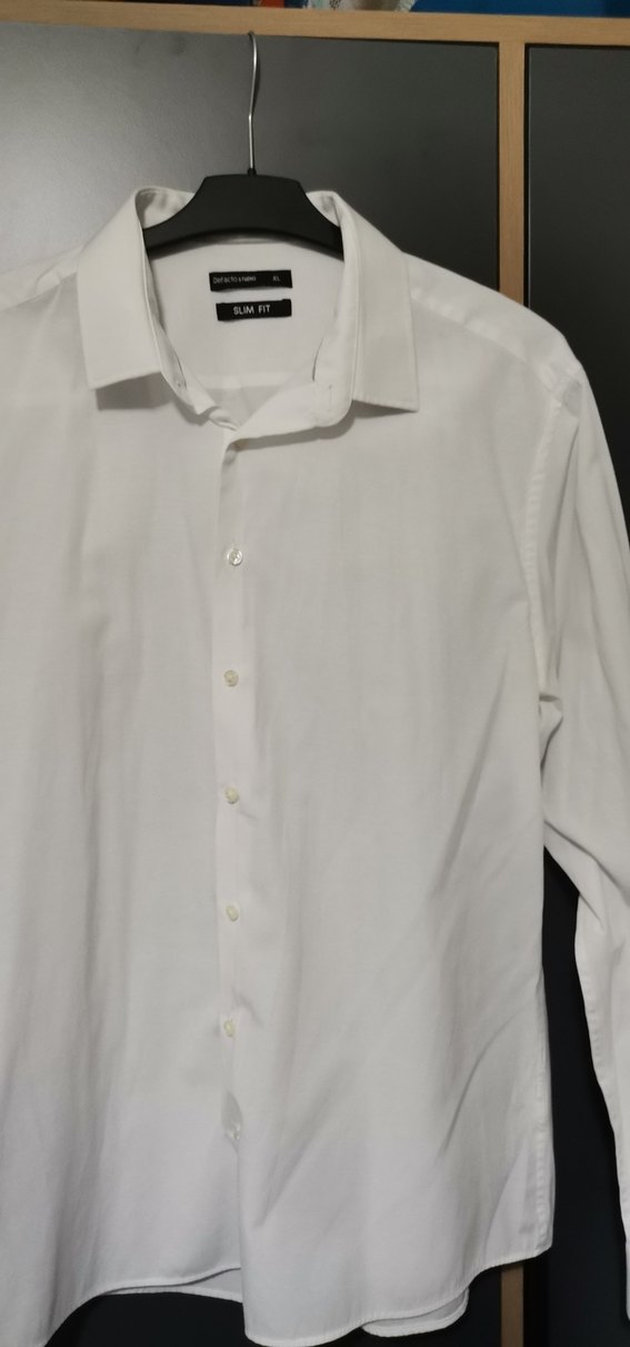 Düğmeli Beyaz Pamuklu Erkek Gömlek - Görsel 3