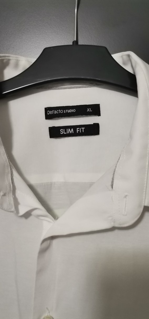 Düğmeli Beyaz Pamuklu Erkek Gömlek - Görsel 2