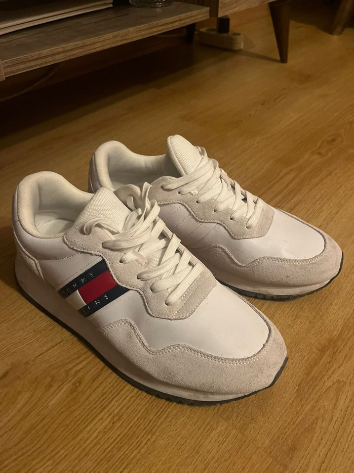 Beyaz erkek Spor Ayakkabı - Dolgu Topuklu, Cırtlı - Görsel 2