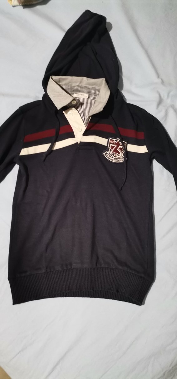 Gri Baskılı Kapüşonlu Erkek Sweatshirt - Görsel 2