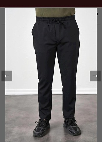 Erkek Siyah Regular Fit Rahat Pantolon - Görsel 2